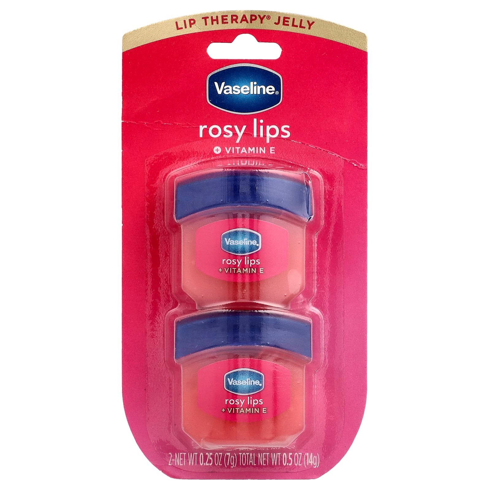Vaseline, Lip Therapy® Jelly, Rosy Lips, 2 Pack, 0.25 oz (7 g) Each