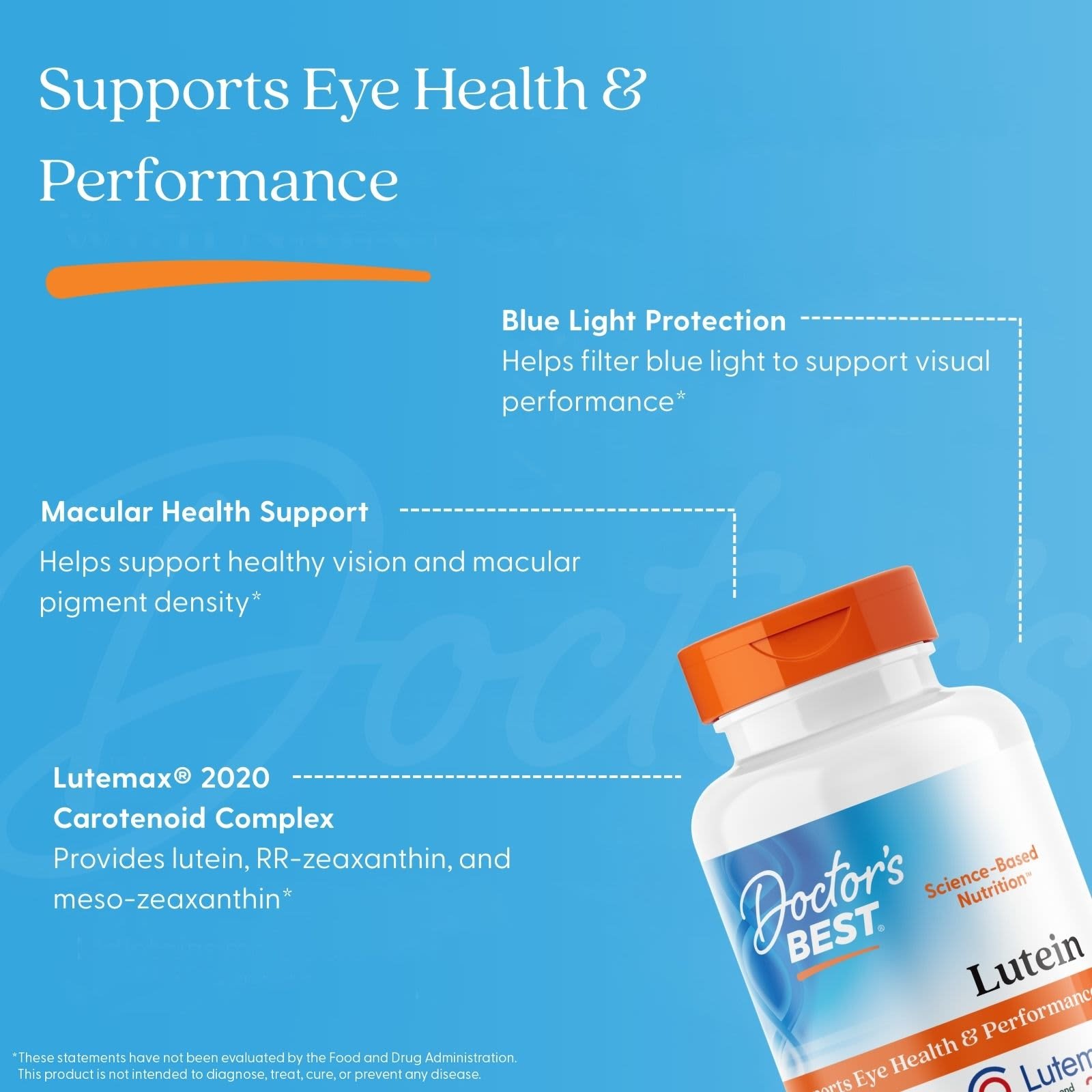 Doctor's Best, Lutein, Lutemax 2020, 20 mg, 180 Capsules