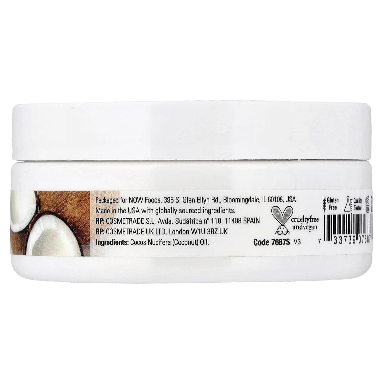 NOW Foods, Solutions, Coconut Oil, Natural, 3 fl oz (89 ml)