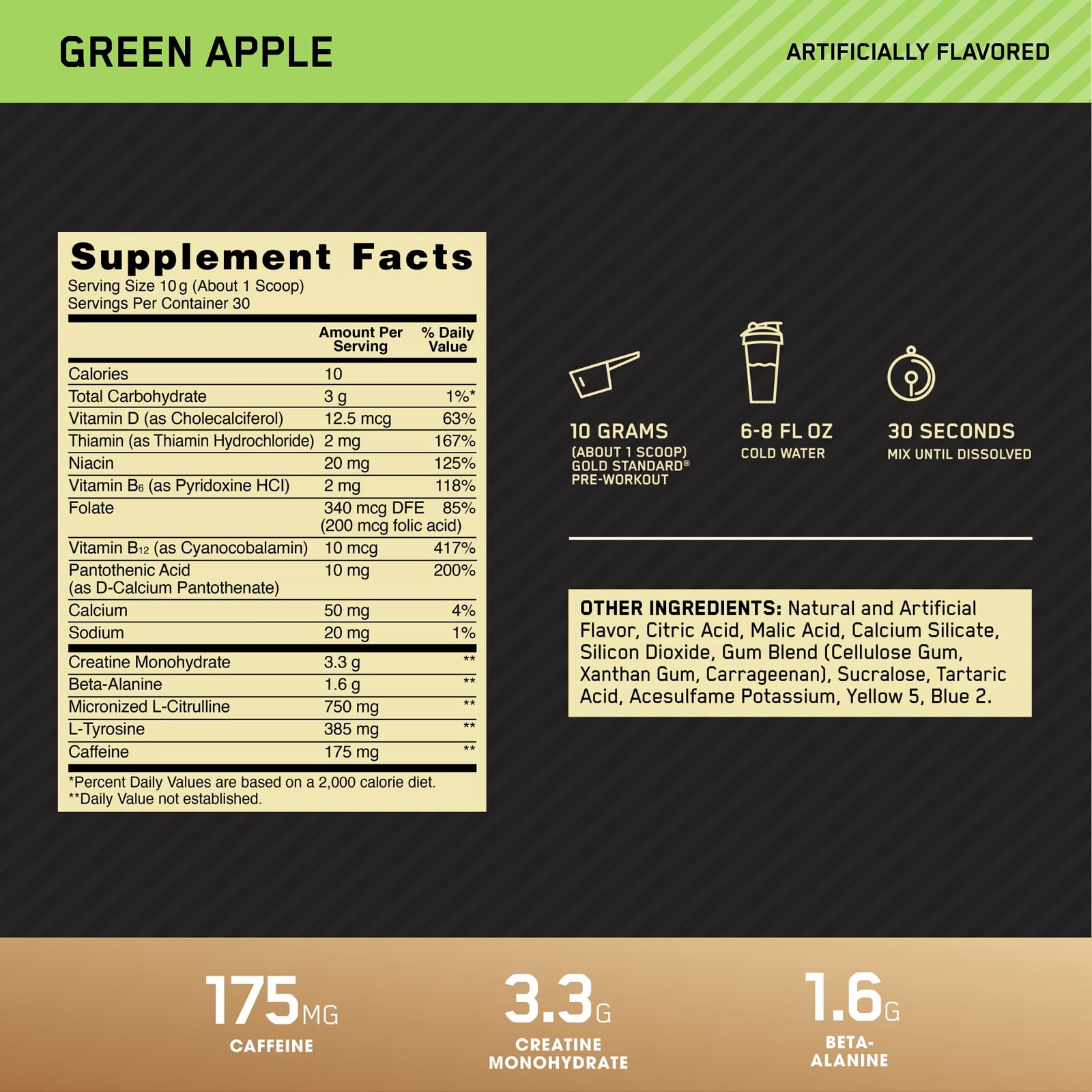 Optimum Nutrition, Gold Standard® Pre-Workout, Green Apple, 10.58 oz (300 g)