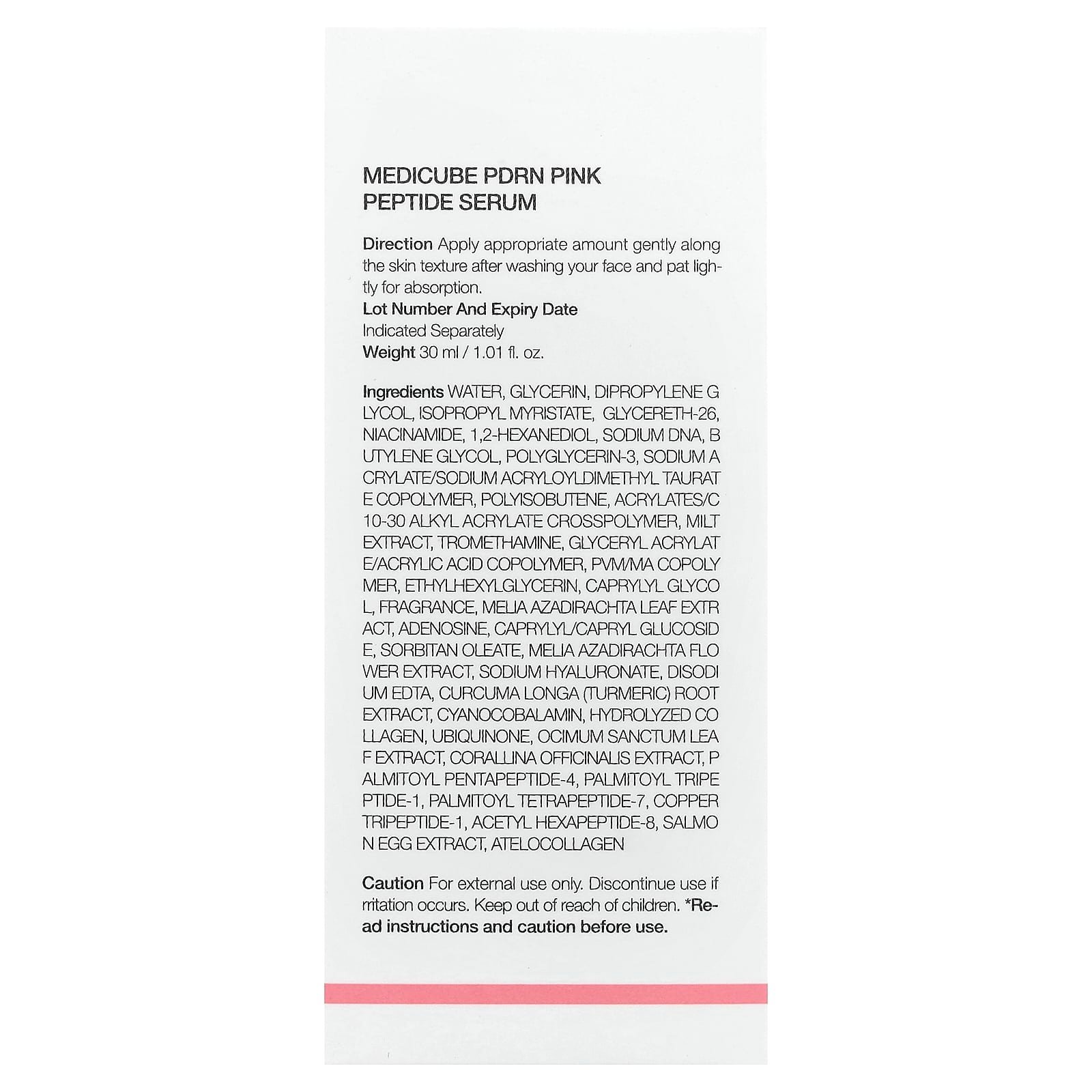 Medicube, PDRN Pink Peptide Serum, 1.01 fl oz (30 ml)