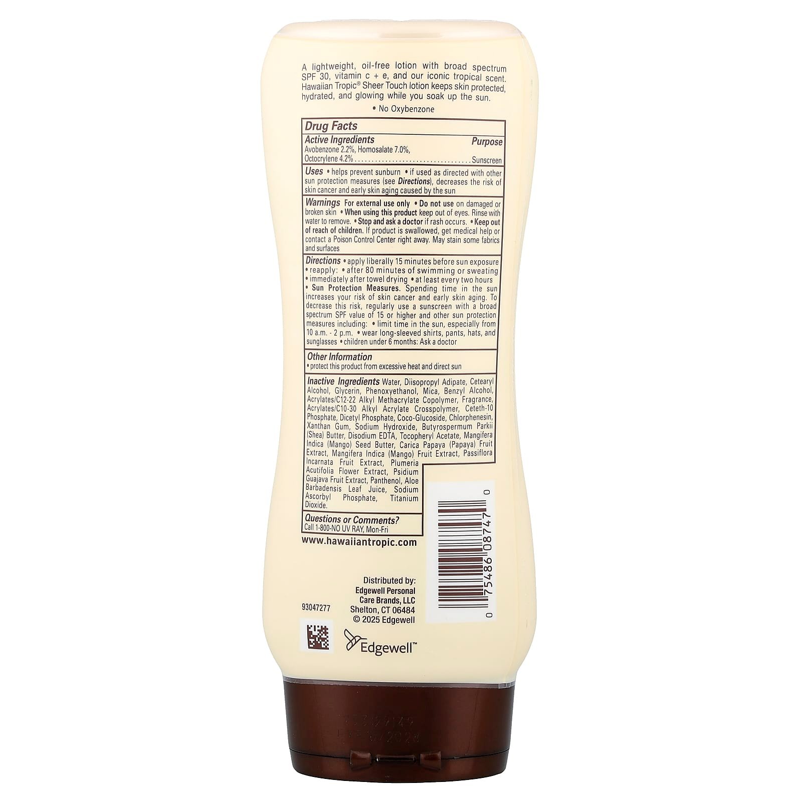 Hawaiian Tropic, Sheer Touch, Sunscreen Lotion, SPF 30, 8 fl oz (236 ml)