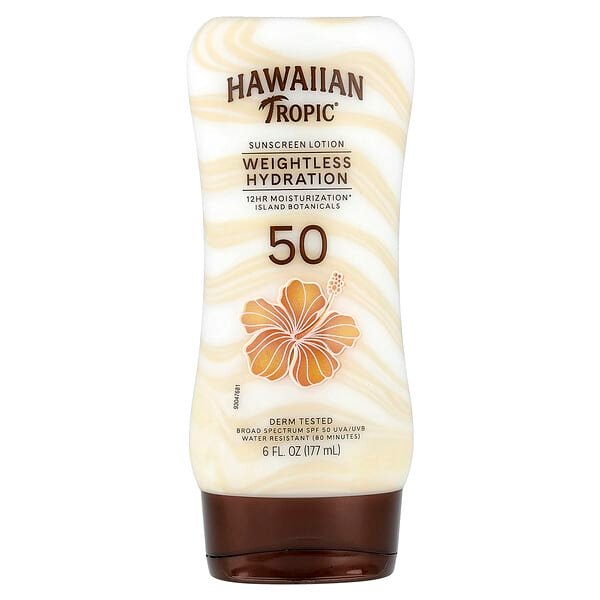Hawaiian Tropic, Weightless Hydration, Sun Cream Lotion, SPF 50, 177 ml (6 fl oz)