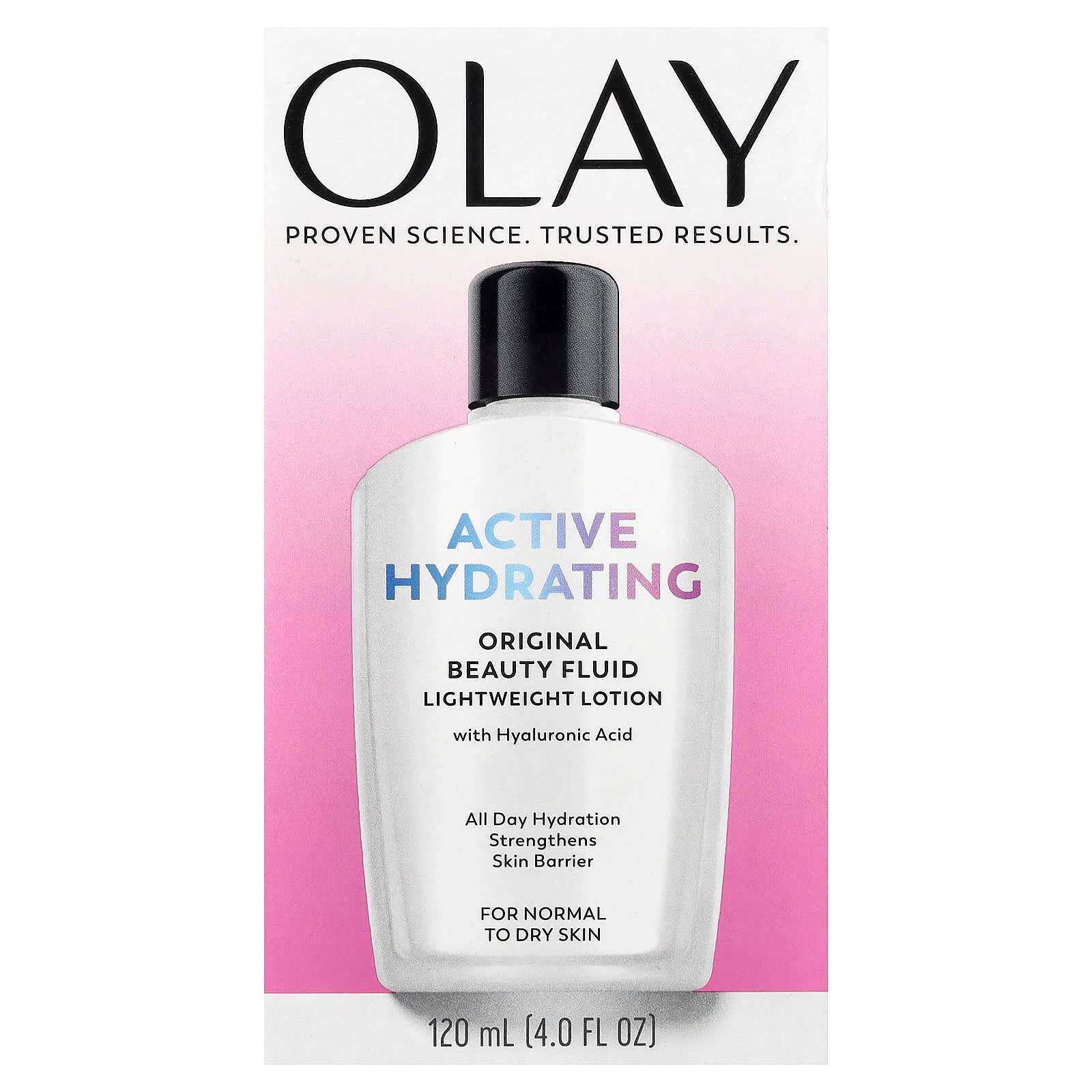 Olay, Active Hydrating, Original Beauty Fluid Lightweight Lotion, For Normal to Dry Skin, 120 ml (4 fl oz)