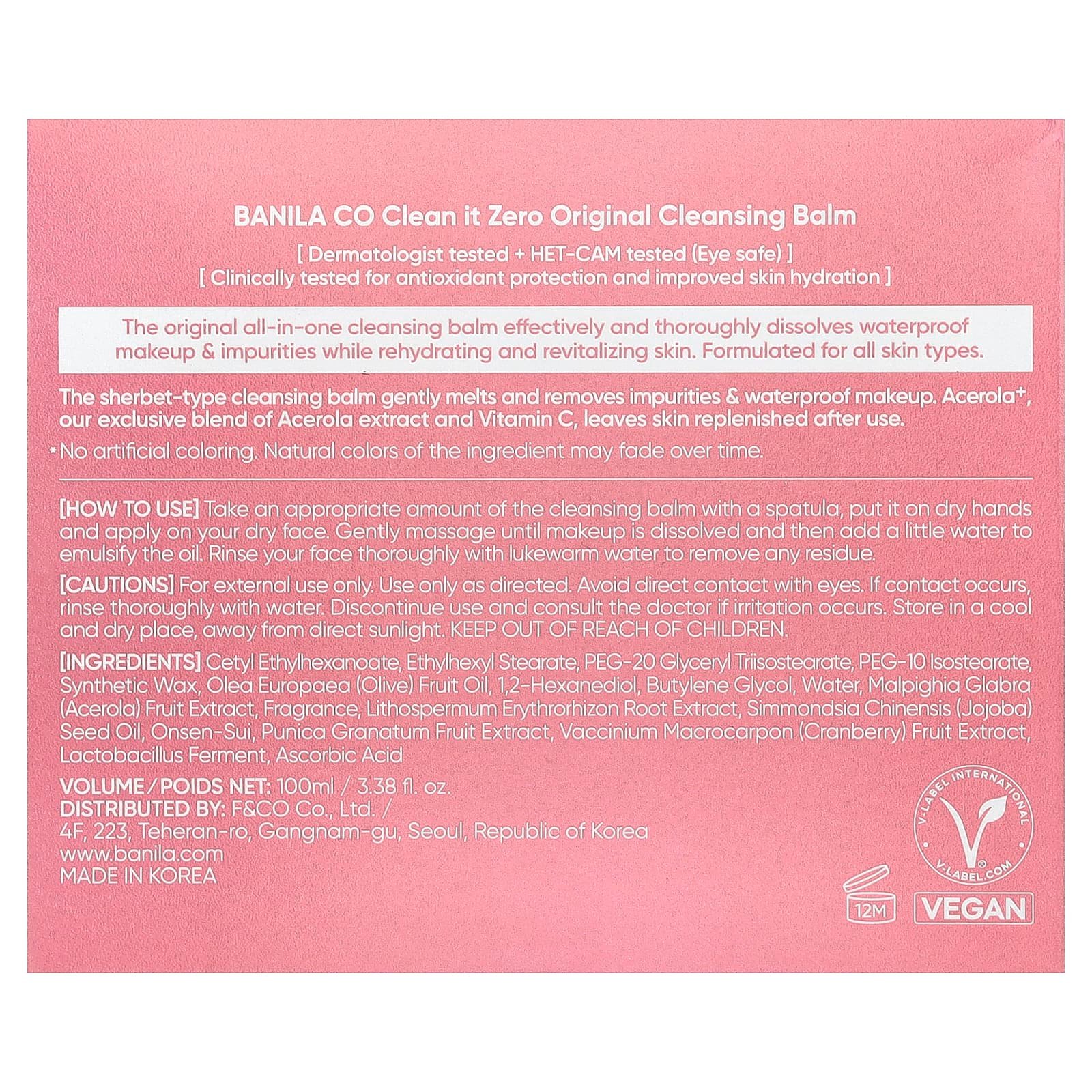 Banila Co, Clean It Zero, Cleansing Balm, 3.38 fl oz (100 ml)