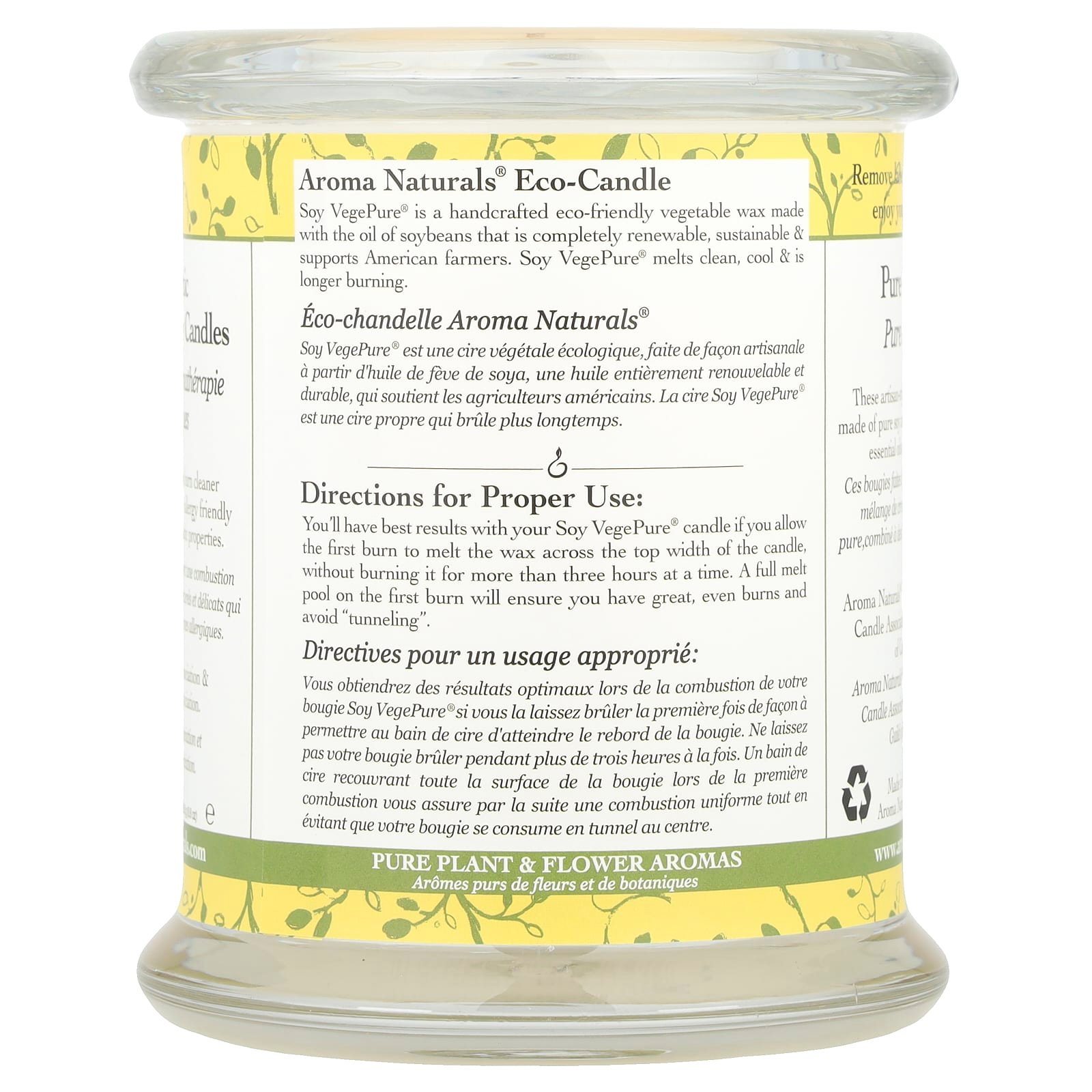 Aroma Naturals, Soy VegePure®, 100% Natural Soy Essential Oil Candle, Ambience, Orange & Lemongrass, 8.8 oz (260 g)