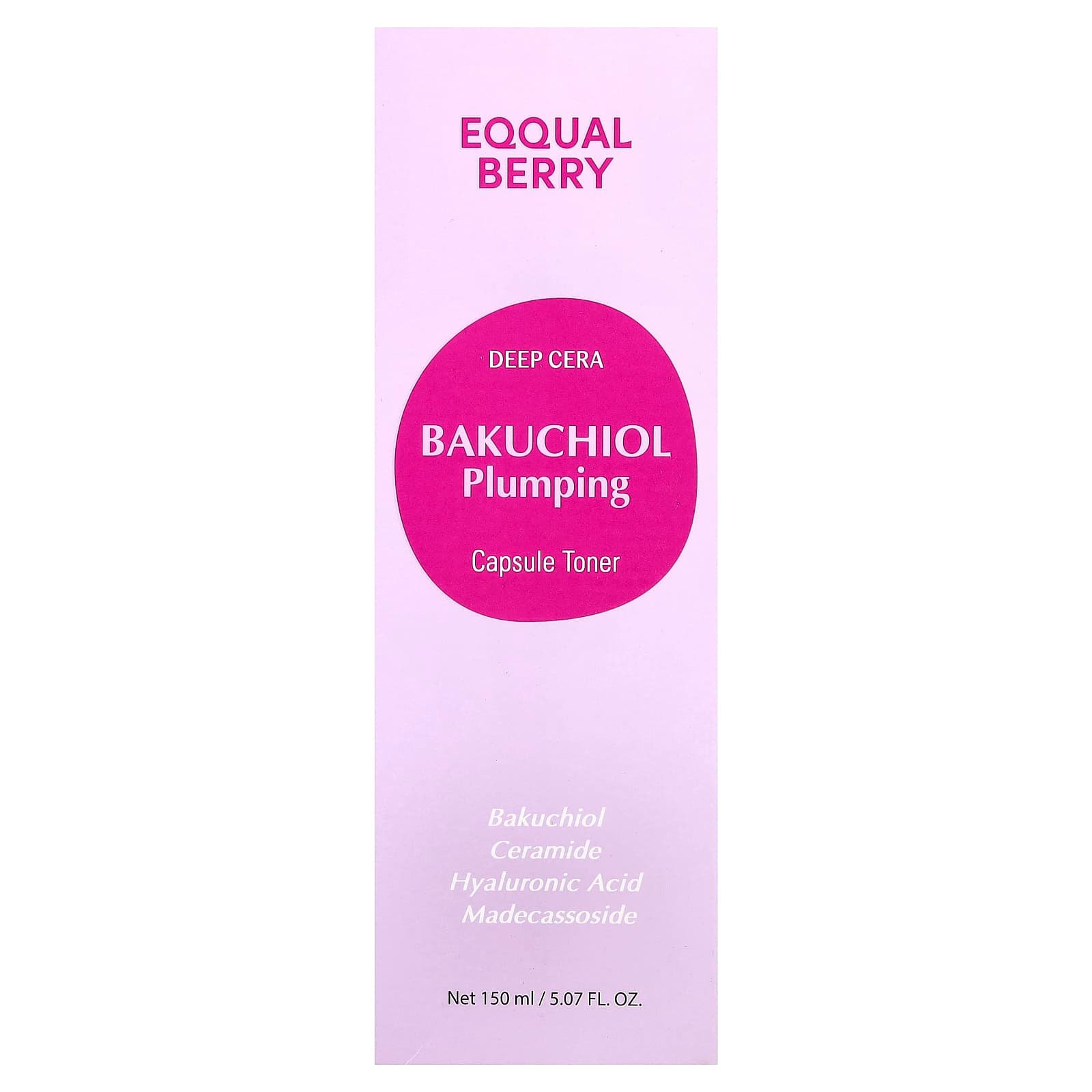 EQQUALBERRY, Deep Cera, Bakuchiol Plumping Capsule Toner, 150 ml (5.07 fl oz)