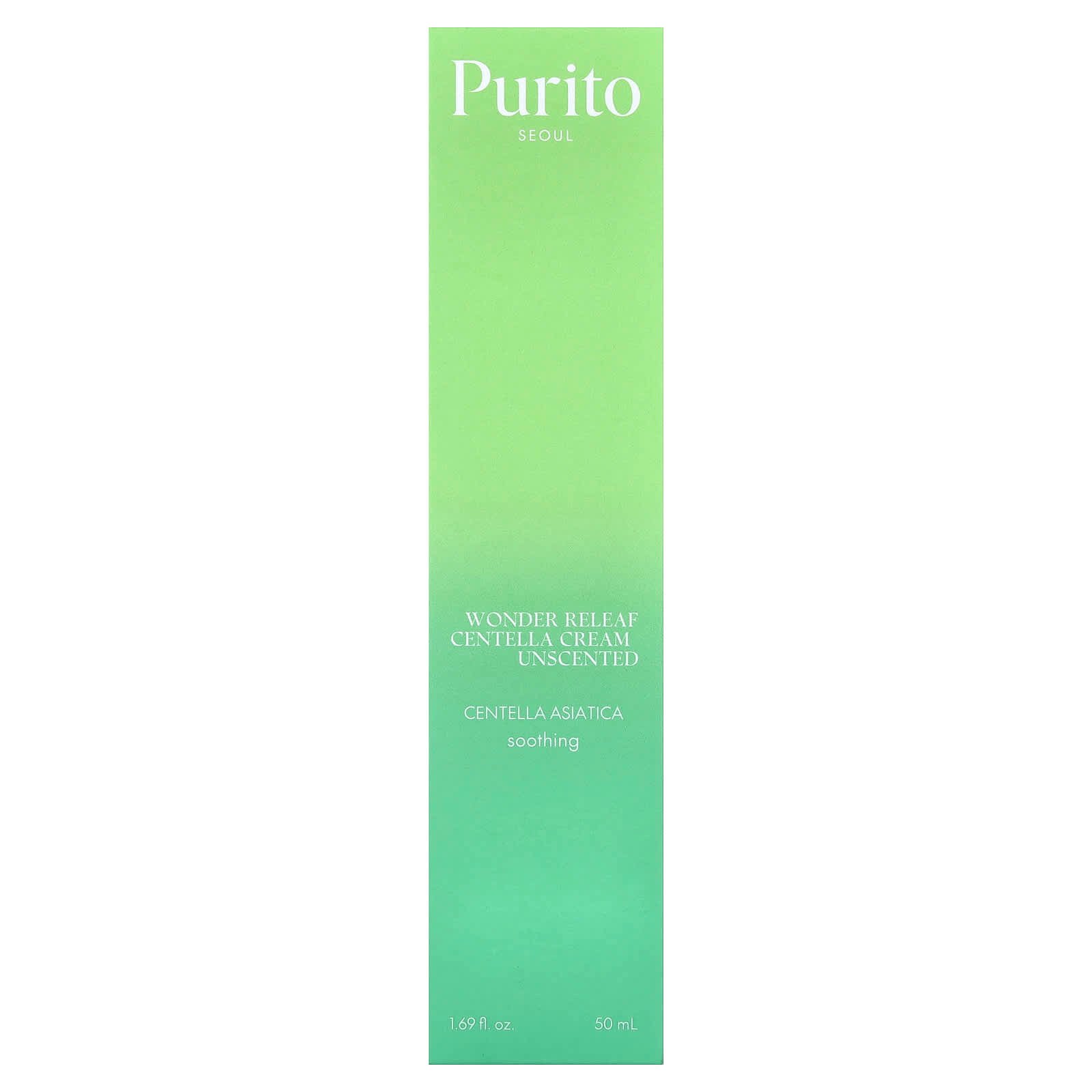 Purito, Wonder Releaf Centella Cream, Unscented, 1.69 fl oz (50 ml)