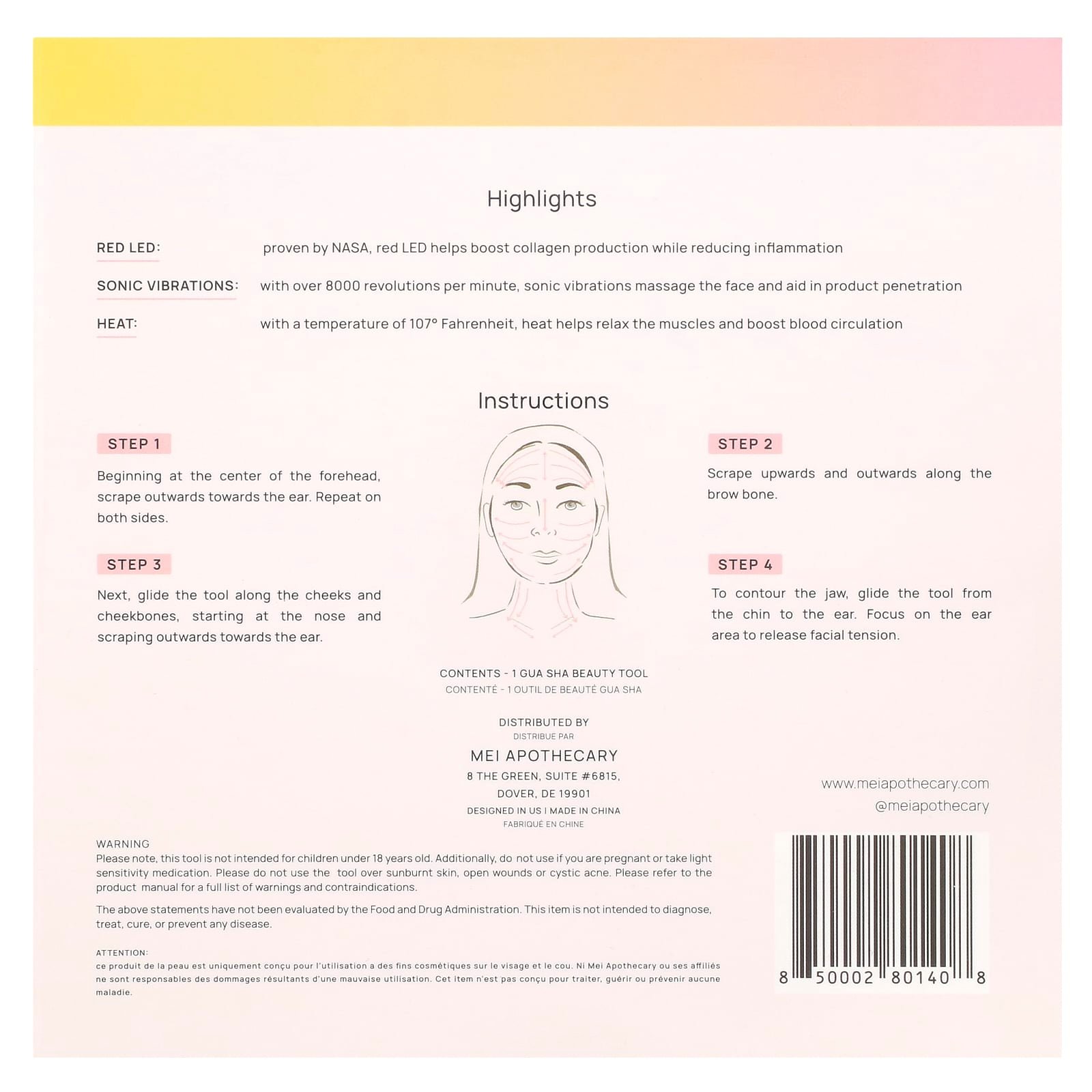 Mei Apothecary, Triple Threat, LED Gua Sha Beauty Tool, 1 Tool