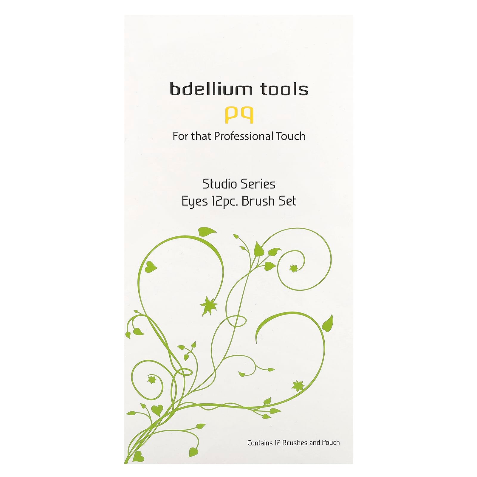 Bdellium Tools, Studio Series, Eyes Brush Set and Pouch, 12 Pc Set
